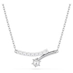 Matrix necklace Round cut, White, Rhodium plated